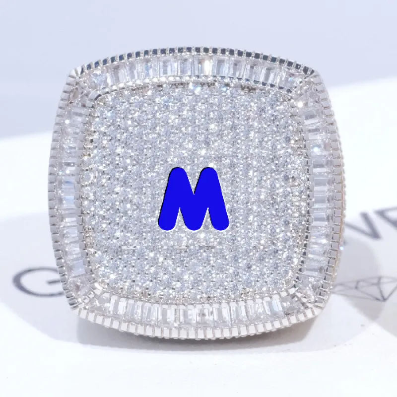 CUSTOM LETTER 3D ICED RING sold by The GUU Shop