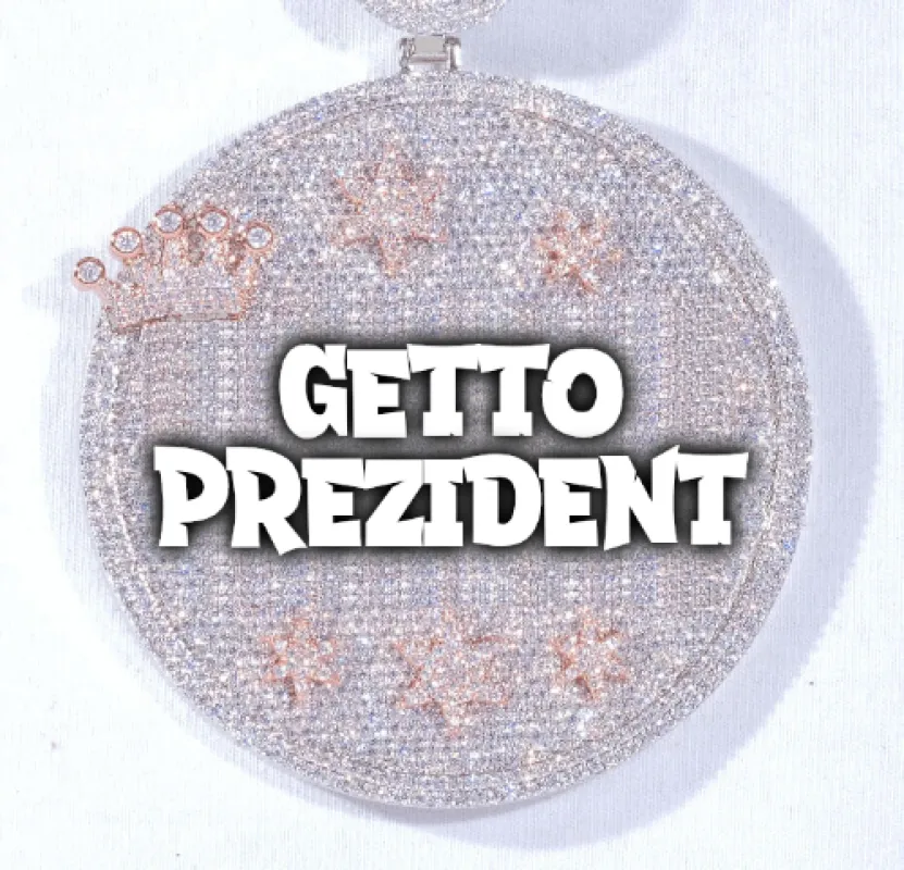 CUSTOM LETTER NECKLACE 3D BIG CROWN DISC sold by The GUU Shop