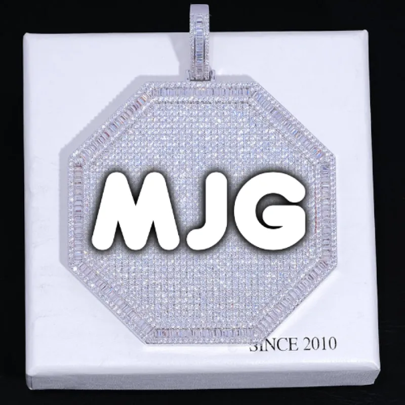 CUSTOM LETTER NECKLACE 3D BIG OCTAGON sold by The GUU Shop