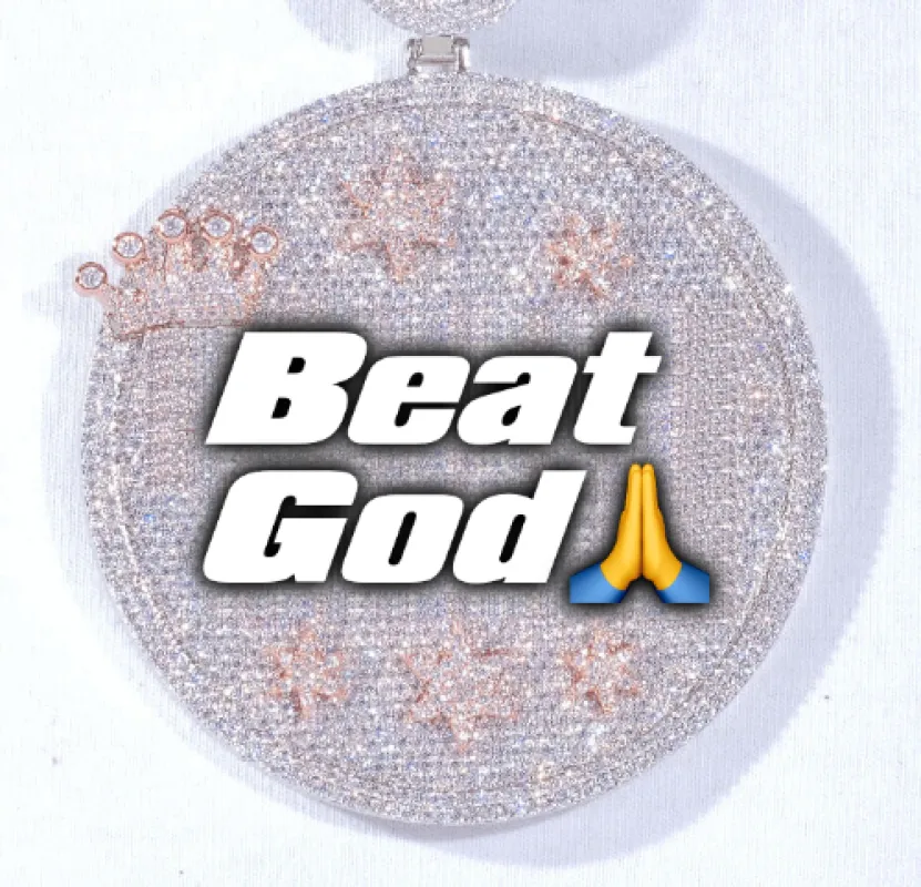 CUSTOM LETTER NECKLACE 3D BIG CROWN DISC sold by The GUU Shop