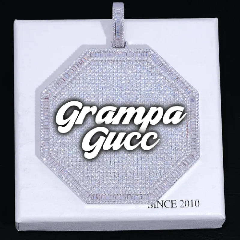 CUSTOM LETTER NECKLACE 3D BIG OCTAGON sold by The GUU Shop