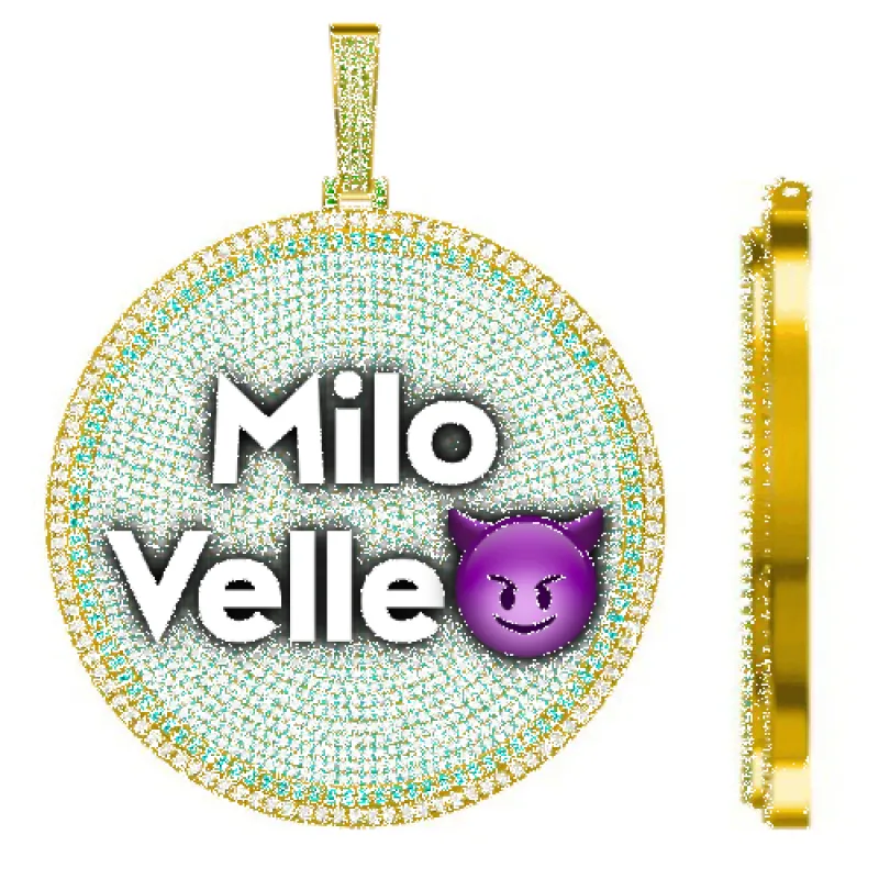 CUSTOM LETTER NECKLACE 3D BIG DISC sold by The GUU Shop