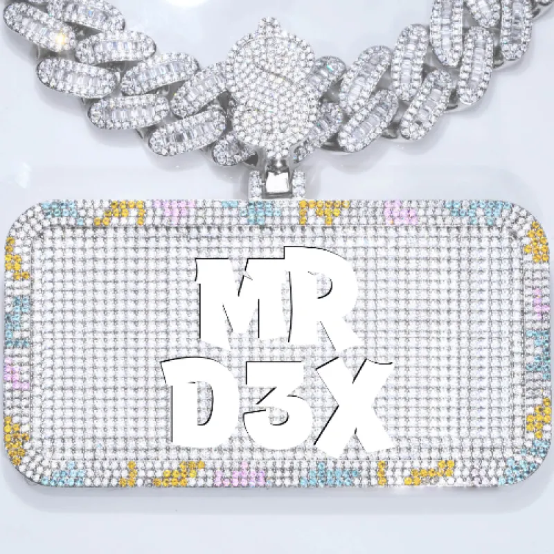CUSTOM LETTER NECKLACE 3D COLORFUL SQUARE sold by The GUU Shop