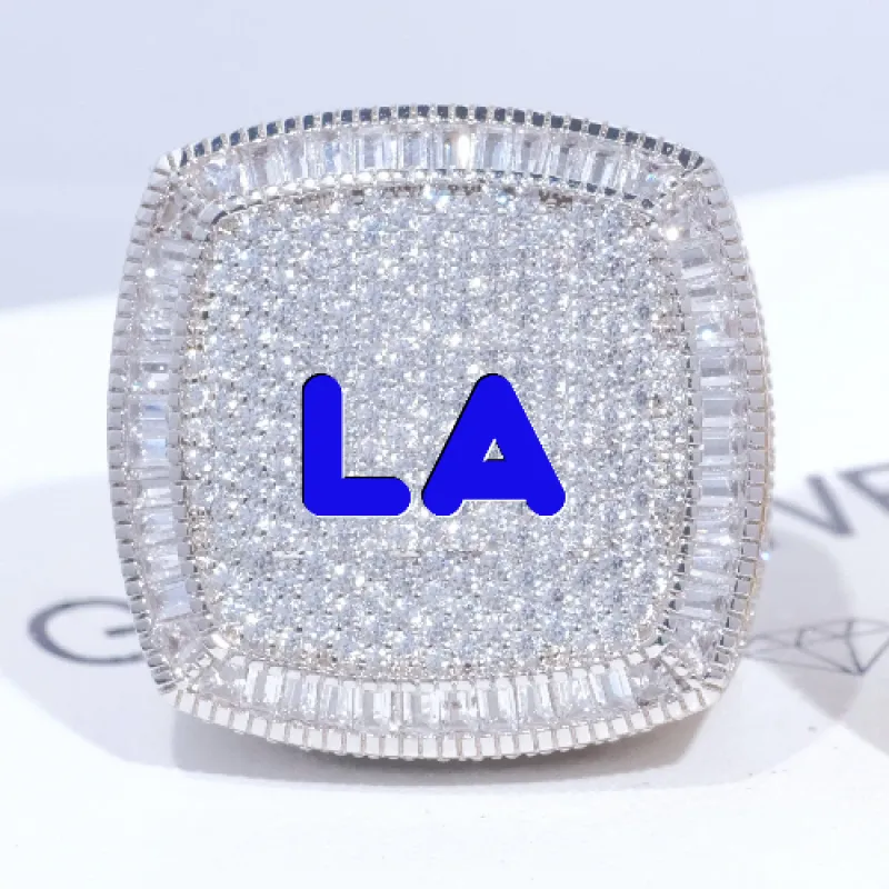 CUSTOM LETTER 3D ICED RING sold by The GUU Shop