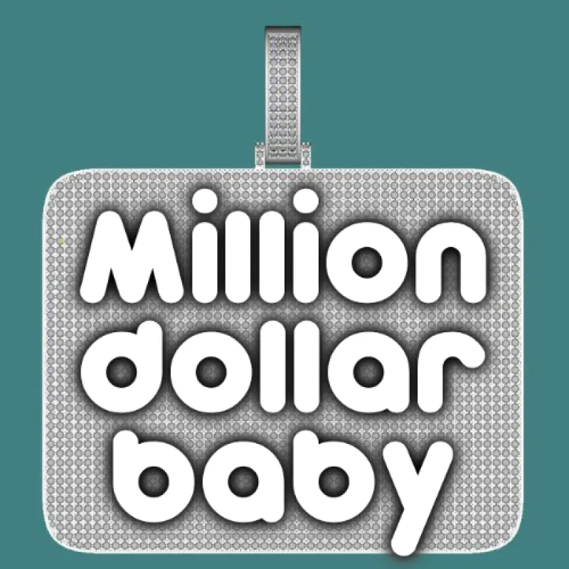 CUSTOM LETTER NECKLACE 3D BIG SQUARE sold by The GUU Shop