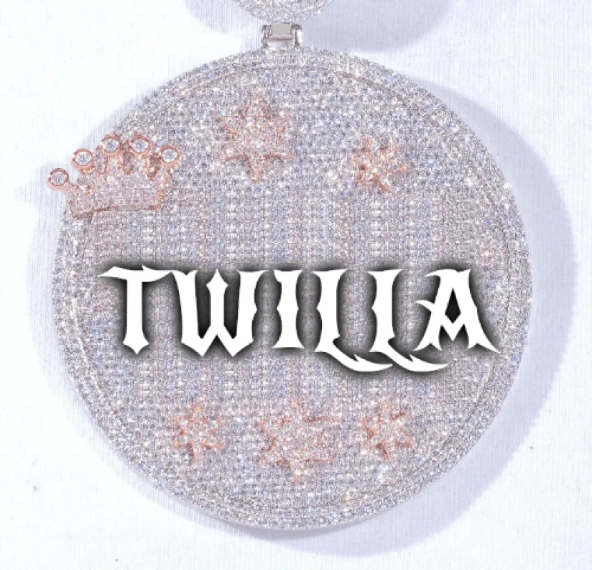 CUSTOM LETTER NECKLACE 3D BIG CROWN DISC made by The GUU Shop