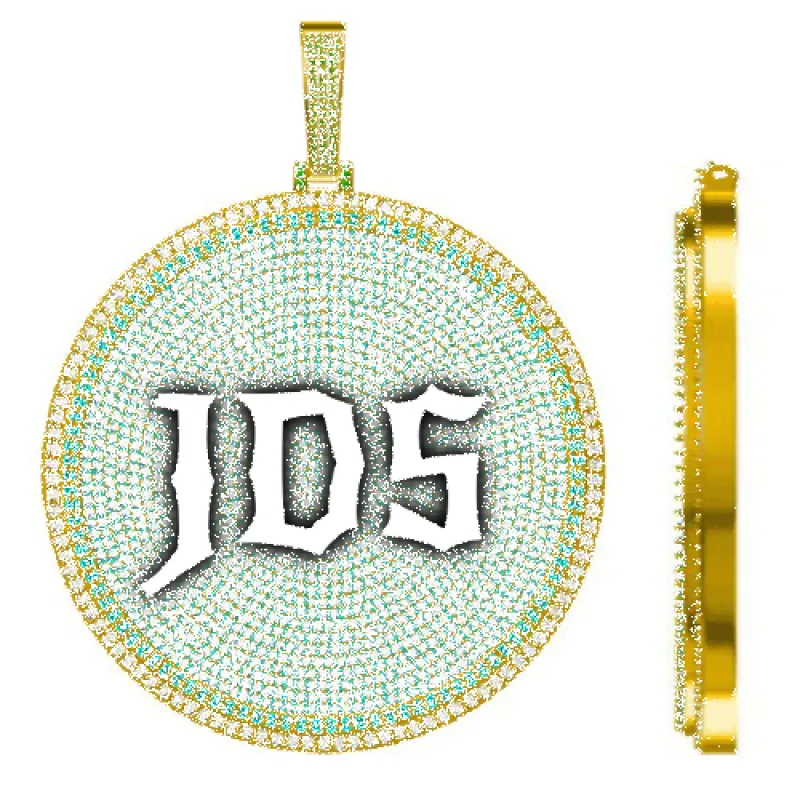 CUSTOM LETTER NECKLACE 3D BIG DISC sold by The GUU Shop