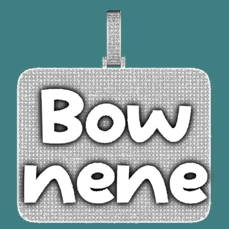 CUSTOM LETTER NECKLACE 3D BIG SQUARE sold by The GUU Shop