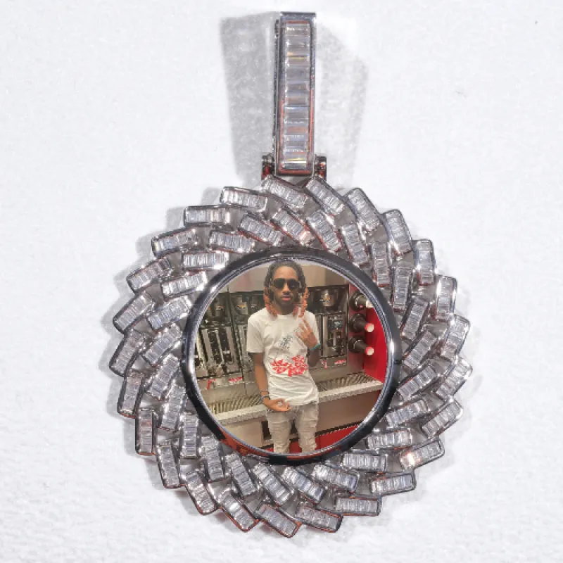 Large 3D Baguette Custom Picture Pendant sold by The GUU Shop