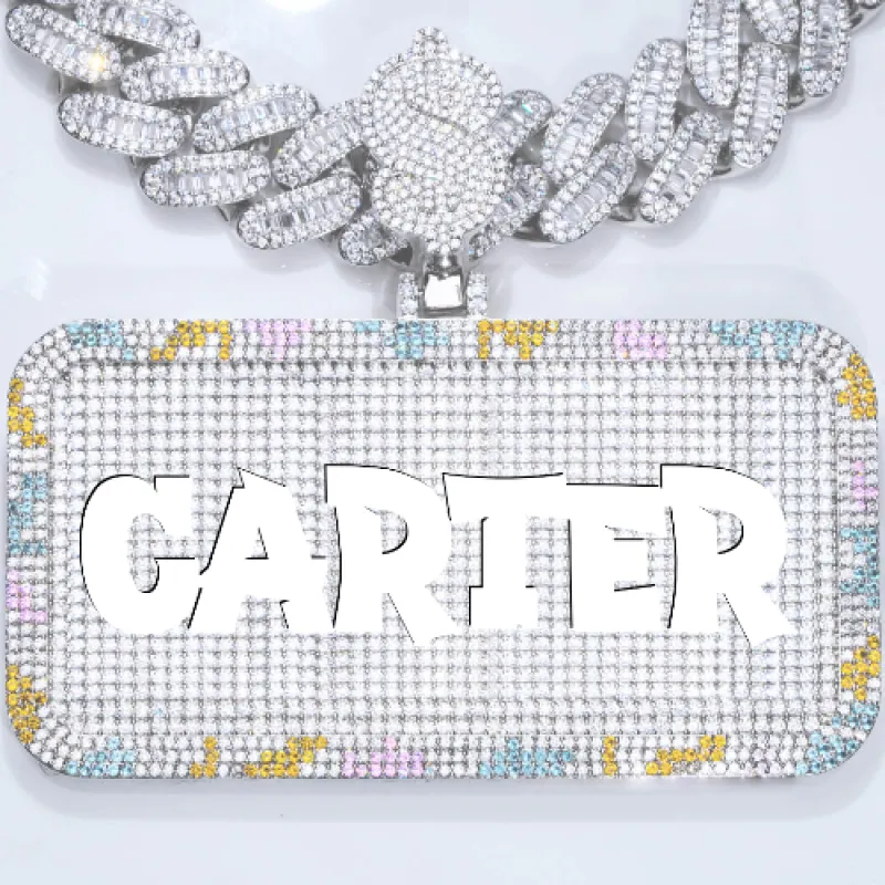 CUSTOM LETTER NECKLACE 3D COLORFUL SQUARE sold by The GUU Shop