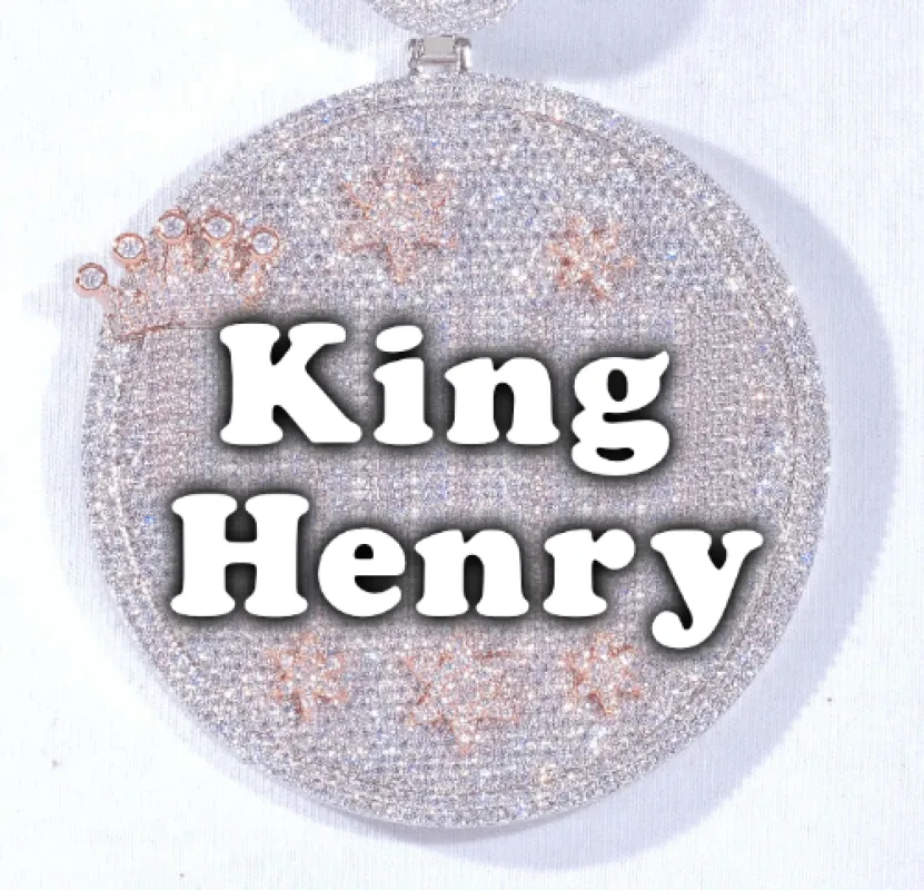 CUSTOM LETTER NECKLACE 3D BIG CROWN DISC sold by The GUU Shop