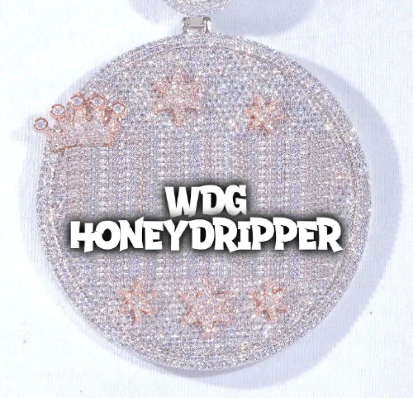 CUSTOM LETTER NECKLACE 3D BIG CROWN DISC sold by The GUU Shop