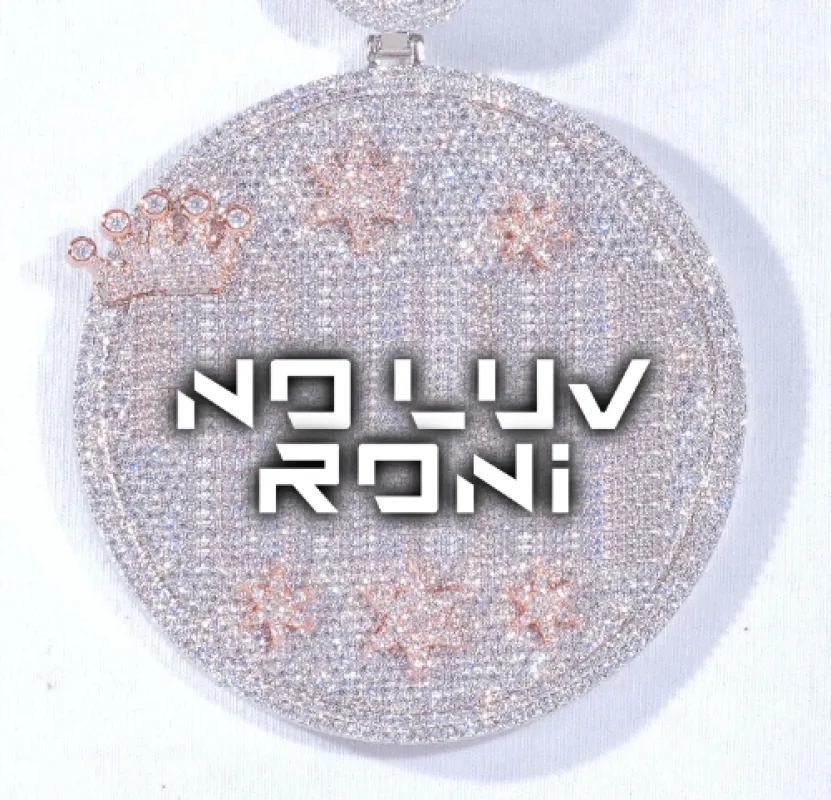 CUSTOM LETTER NECKLACE 3D BIG CROWN DISC sold by The GUU Shop