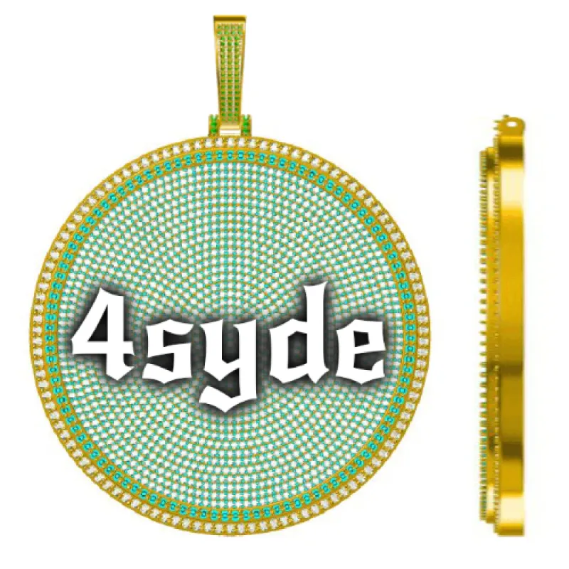 CUSTOM LETTER NECKLACE 3D BIG DISC sold by The GUU Shop