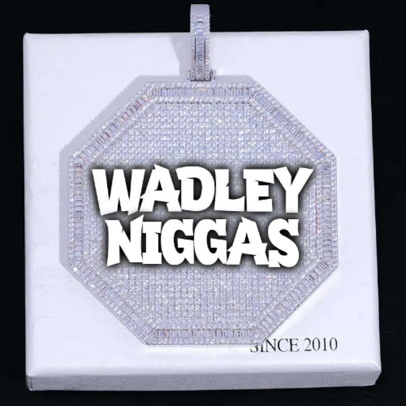 CUSTOM LETTER NECKLACE 3D BIG OCTAGON sold by The GUU Shop