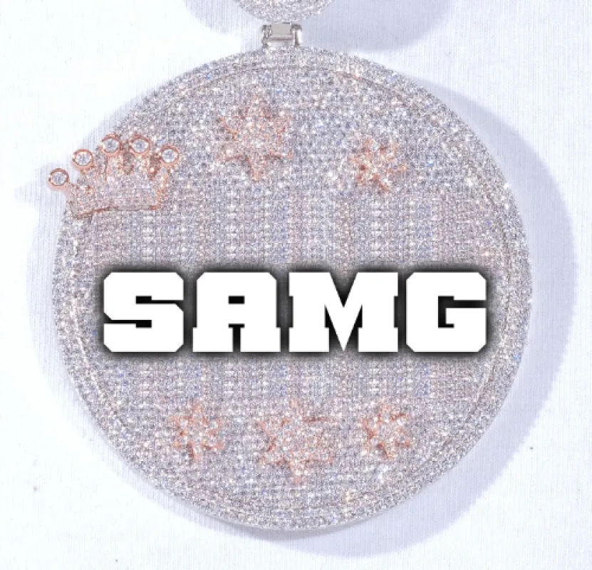 CUSTOM LETTER NECKLACE 3D BIG CROWN DISC sold by The GUU Shop