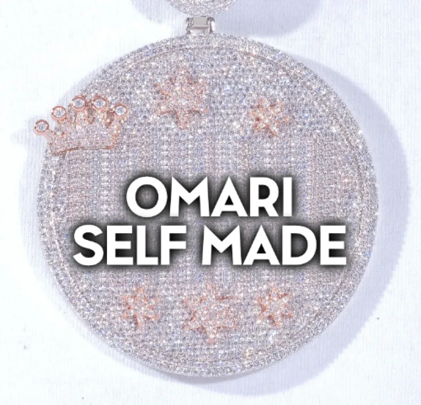 CUSTOM LETTER NECKLACE 3D BIG CROWN DISC made by The GUU Shop