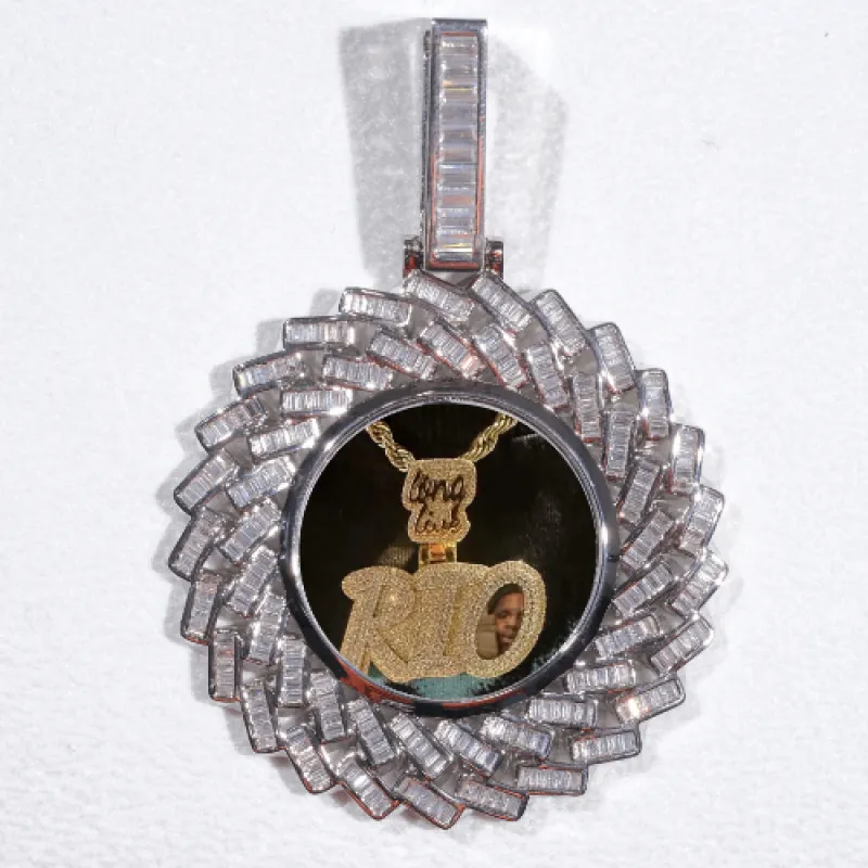 Large 3D Baguette Custom Picture Pendant sold by The GUU Shop