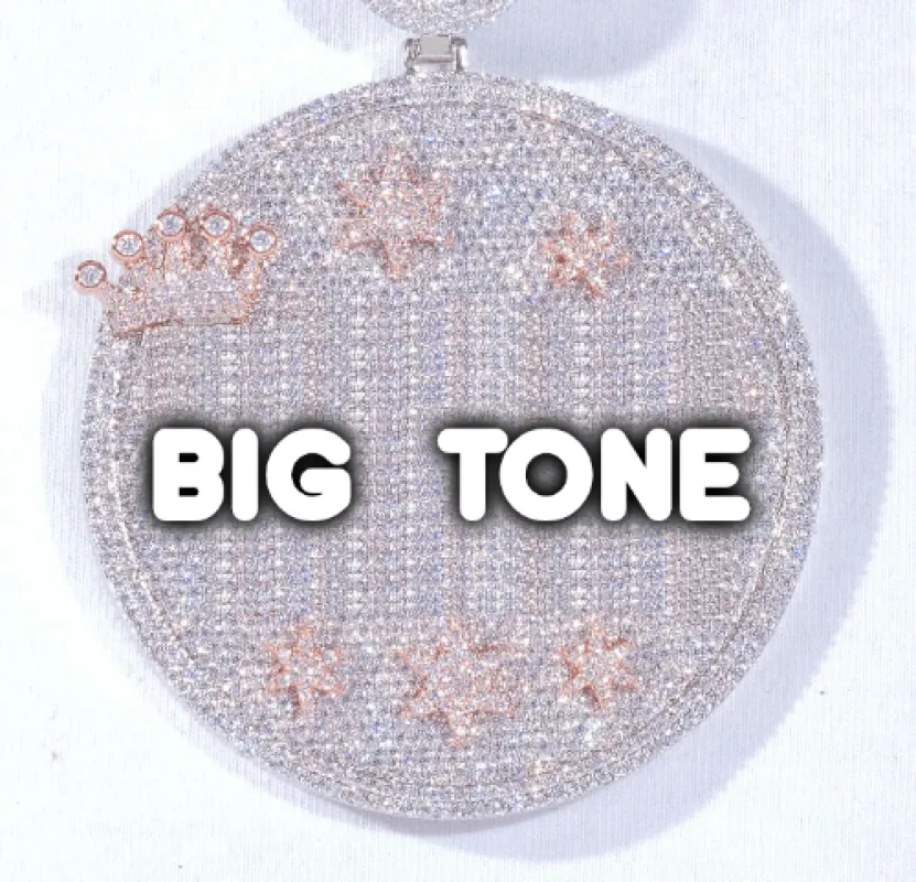 CUSTOM LETTER NECKLACE 3D BIG CROWN DISC made by The GUU Shop