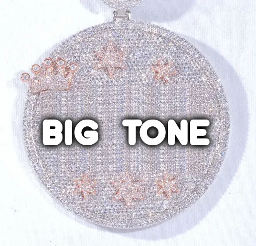 CUSTOM LETTER NECKLACE 3D BIG CROWN DISC sold by The GUU Shop