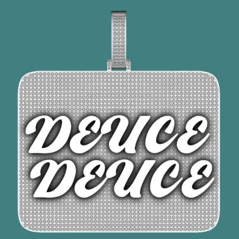 CUSTOM LETTER NECKLACE 3D BIG SQUARE sold by The GUU Shop