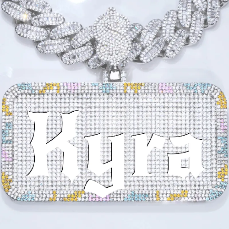 CUSTOM LETTER NECKLACE 3D COLORFUL SQUARE sold by The GUU Shop