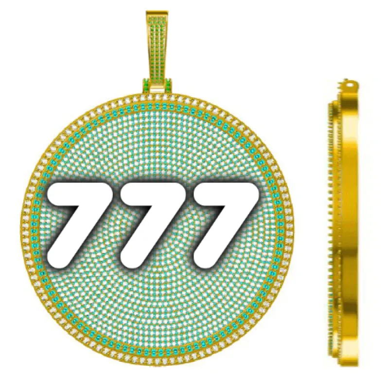 CUSTOM LETTER NECKLACE 3D BIG DISC sold by The GUU Shop