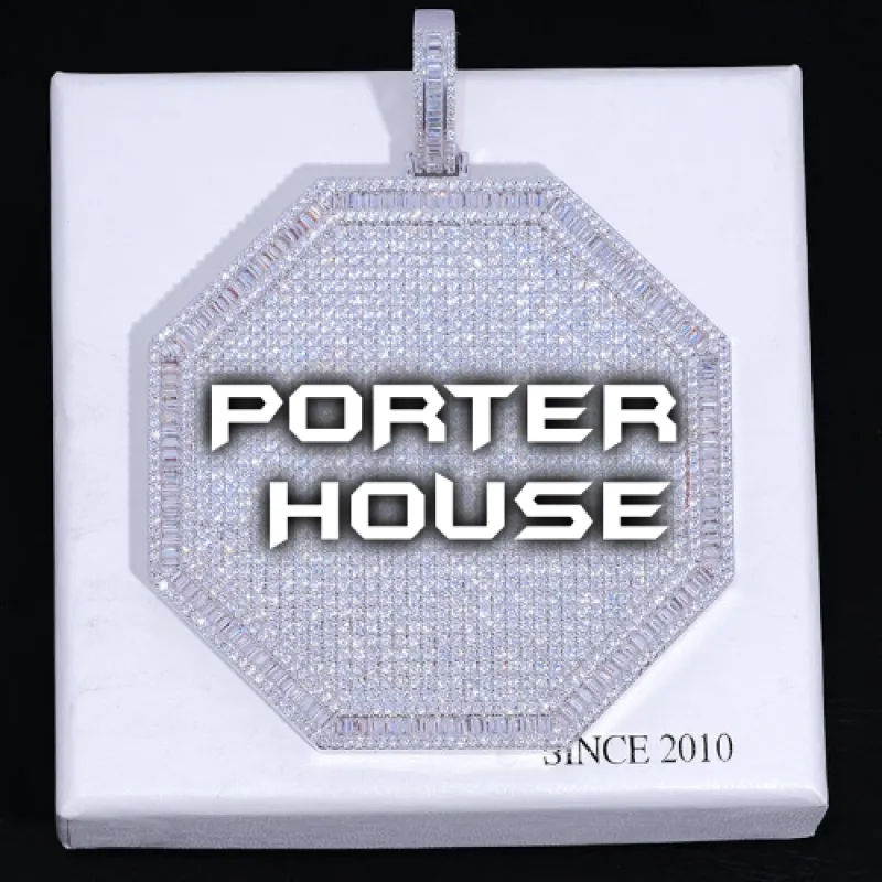 CUSTOM LETTER NECKLACE 3D BIG OCTAGON sold by The GUU Shop