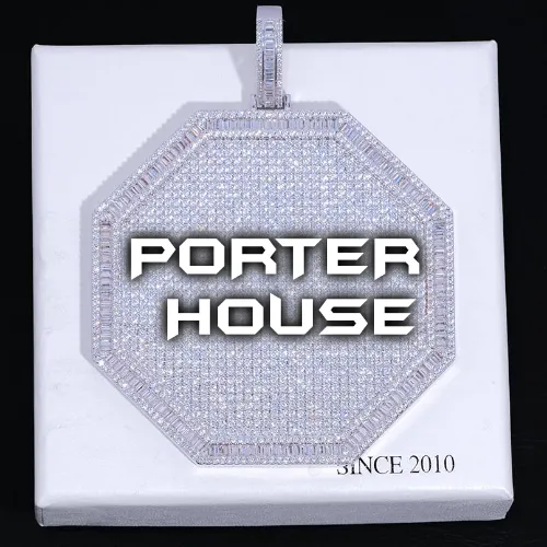 CUSTOM LETTER NECKLACE 3D BIG OCTAGON sold by The GUU Shop