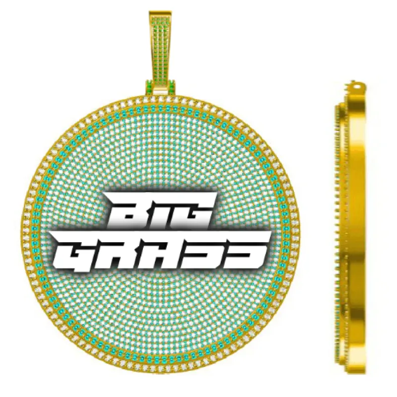 CUSTOM LETTER NECKLACE 3D BIG DISC sold by The GUU Shop