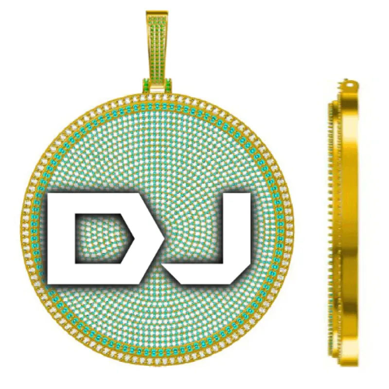 CUSTOM LETTER NECKLACE 3D BIG DISC sold by The GUU Shop