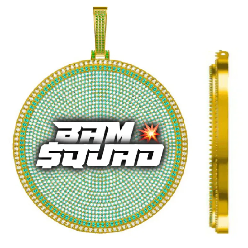 CUSTOM LETTER NECKLACE 3D BIG DISC sold by The GUU Shop