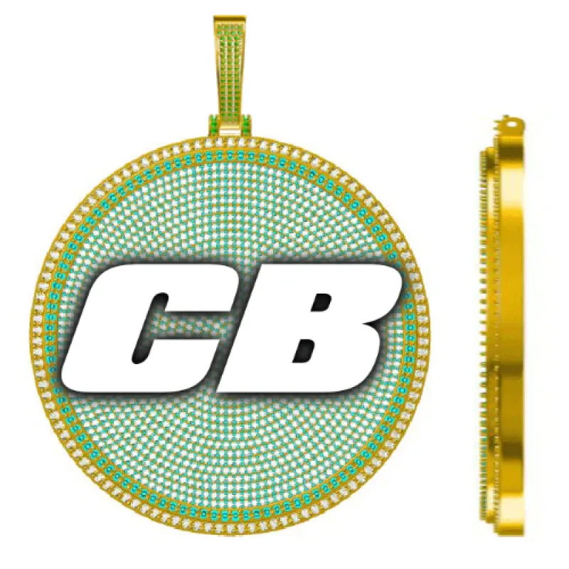 CUSTOM LETTER NECKLACE 3D BIG DISC sold by The GUU Shop