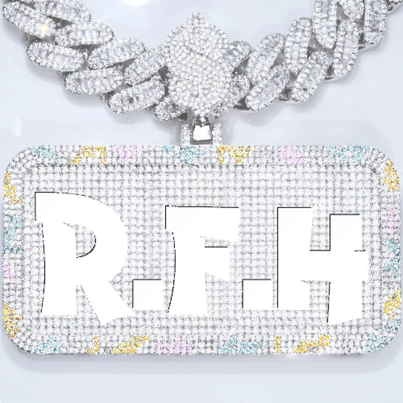 CUSTOM LETTER NECKLACE 3D COLORFUL SQUARE sold by The GUU Shop