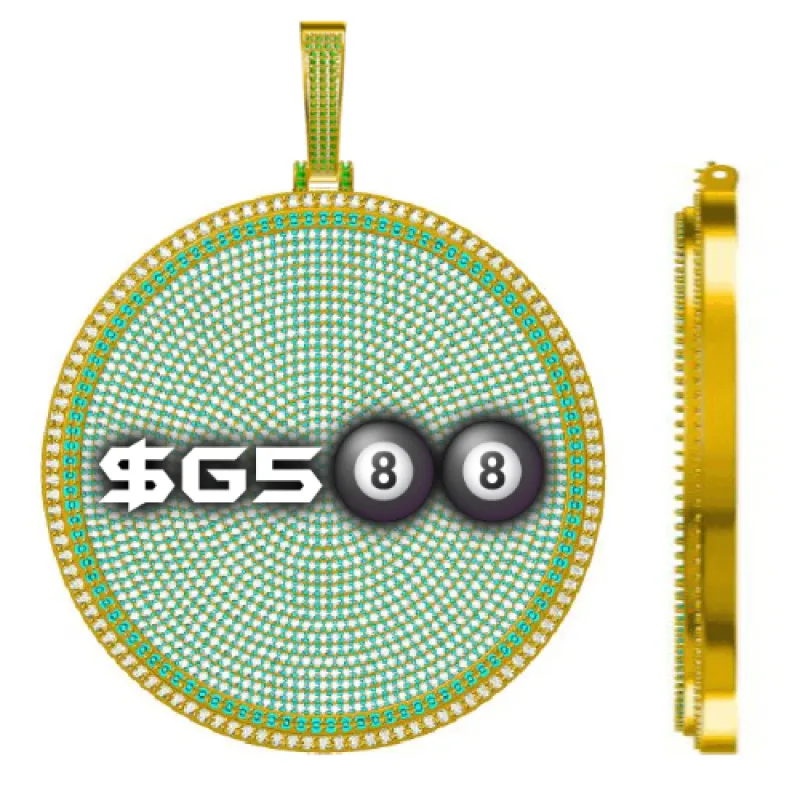 CUSTOM LETTER NECKLACE 3D BIG DISC sold by The GUU Shop