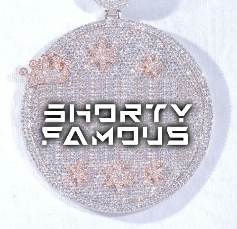 CUSTOM LETTER NECKLACE 3D BIG CROWN DISC sold by The GUU Shop