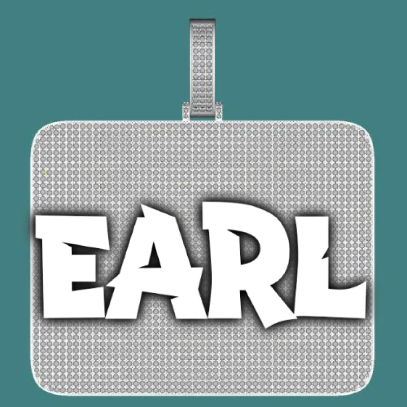 CUSTOM LETTER NECKLACE 3D BIG SQUARE sold by The GUU Shop