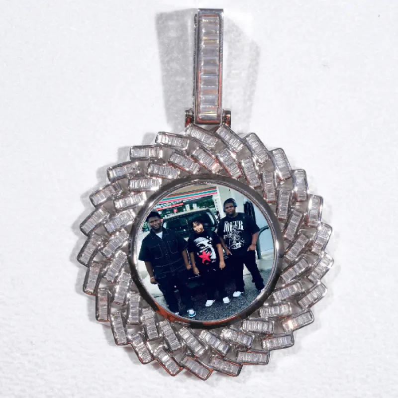 Large 3D Baguette Custom Picture Pendant sold by The GUU Shop