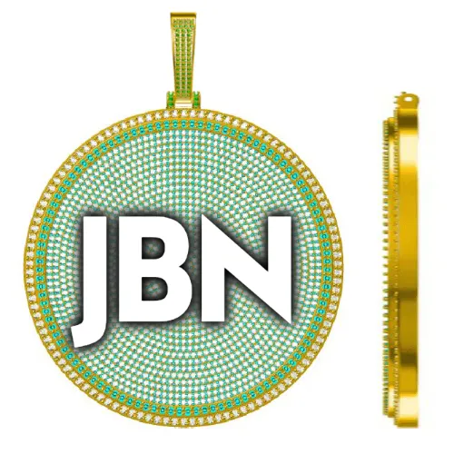 CUSTOM LETTER NECKLACE 3D BIG DISC sold by The GUU Shop