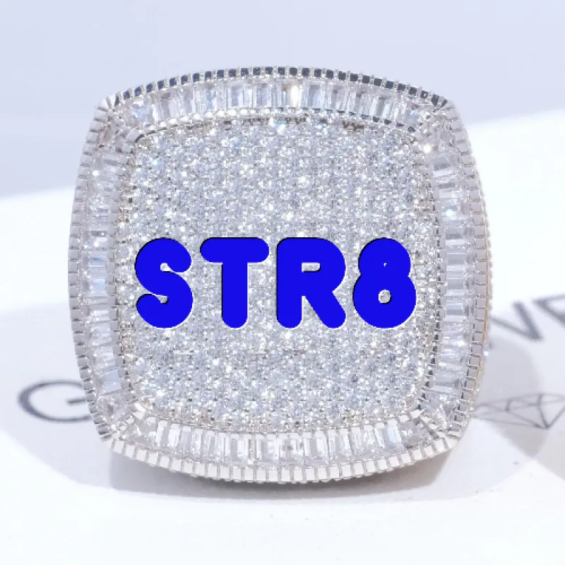 CUSTOM LETTER 3D ICED RING sold by The GUU Shop