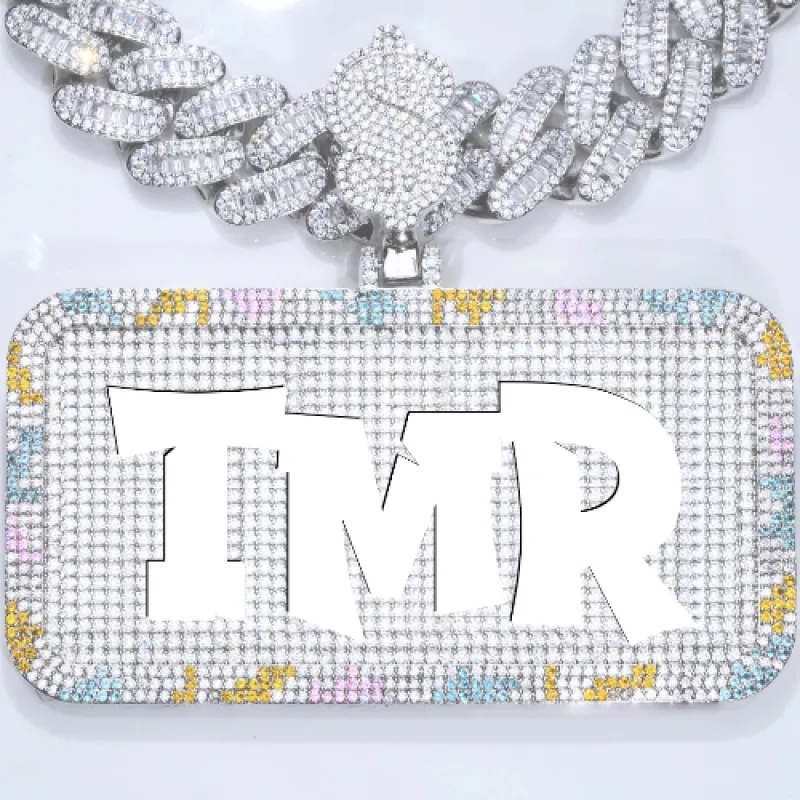 CUSTOM LETTER NECKLACE 3D COLORFUL SQUARE sold by The GUU Shop