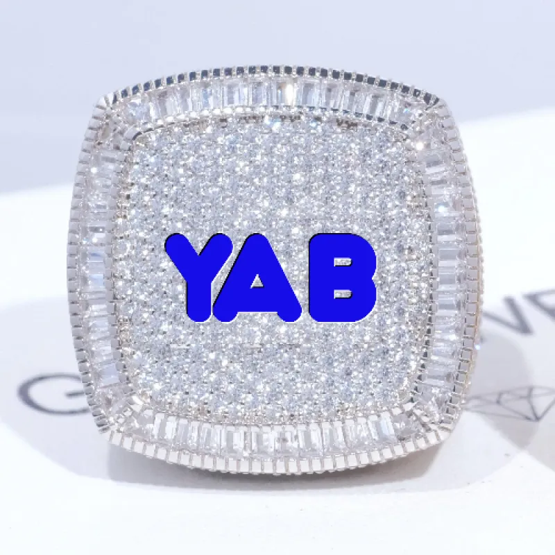 CUSTOM LETTER 3D ICED RING sold by The GUU Shop