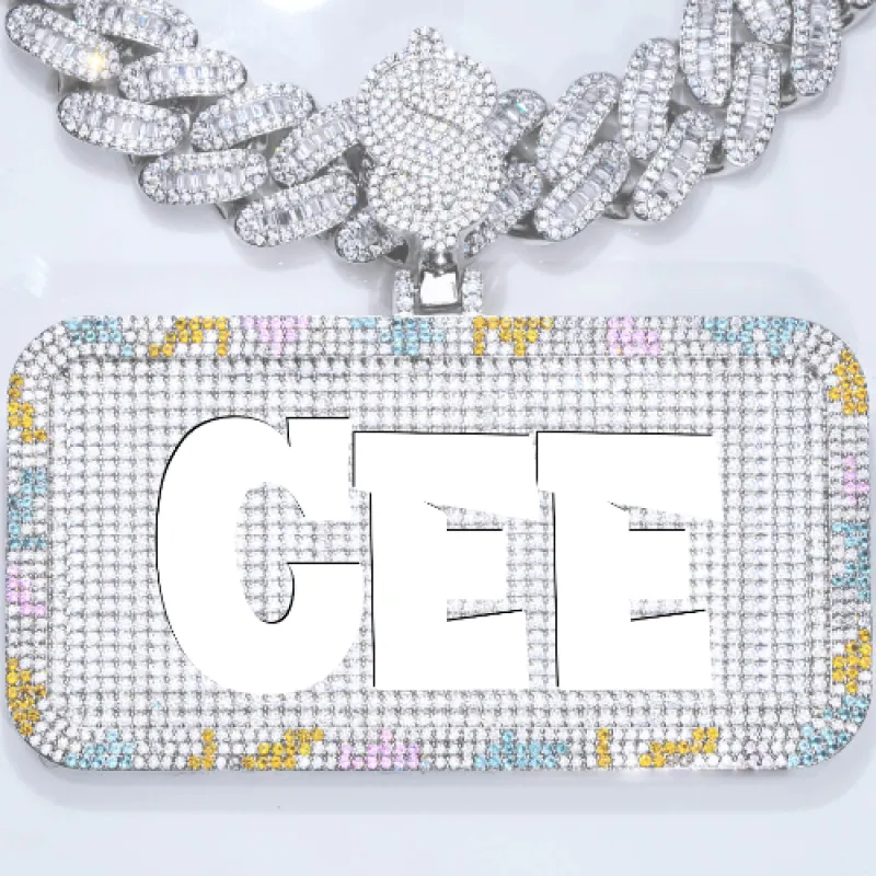 CUSTOM LETTER NECKLACE 3D COLORFUL SQUARE sold by The GUU Shop