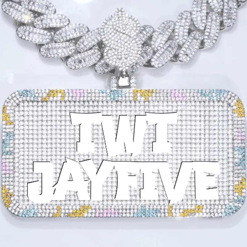 CUSTOM LETTER NECKLACE 3D COLORFUL SQUARE sold by The GUU Shop