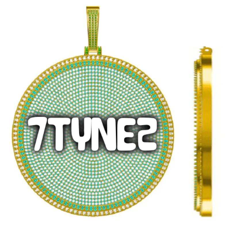 CUSTOM LETTER NECKLACE 3D BIG DISC sold by The GUU Shop