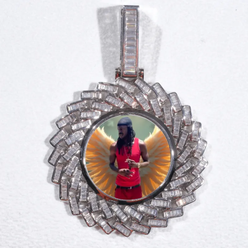 Large 3D Baguette Custom Picture Pendant sold by The GUU Shop