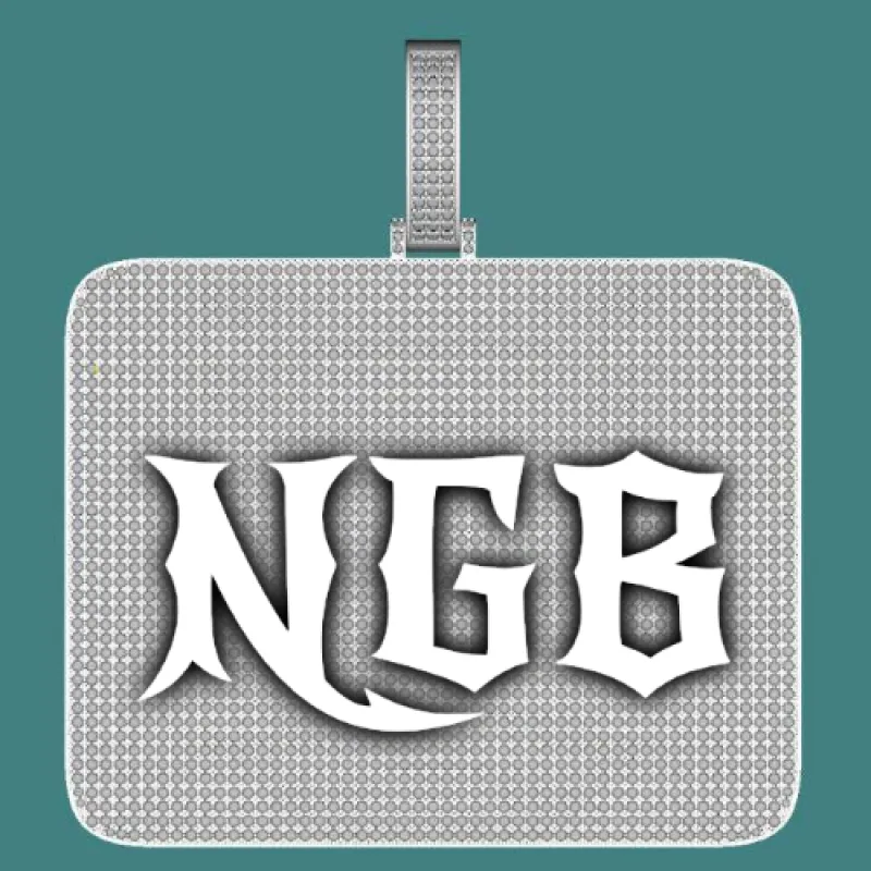 CUSTOM LETTER NECKLACE 3D BIG SQUARE sold by The GUU Shop