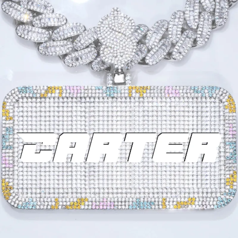 CUSTOM LETTER NECKLACE 3D COLORFUL SQUARE sold by The GUU Shop