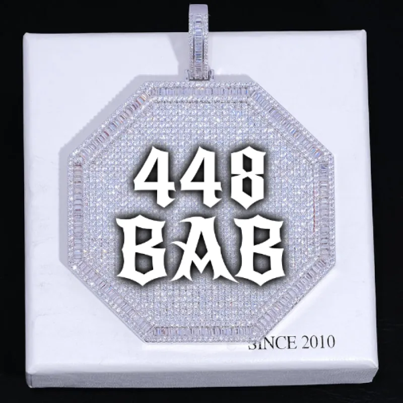 CUSTOM LETTER NECKLACE 3D BIG OCTAGON sold by The GUU Shop