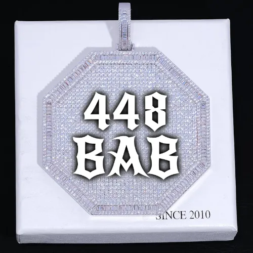 CUSTOM LETTER NECKLACE 3D BIG OCTAGON sold by The GUU Shop